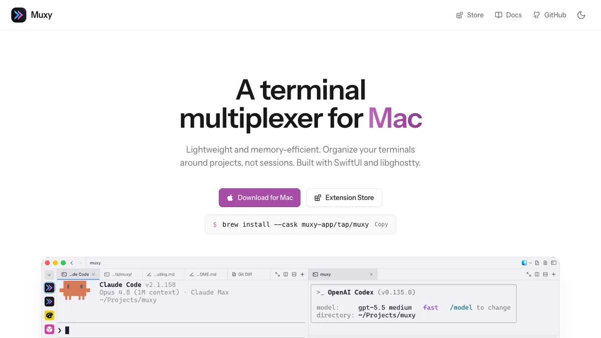 Muxy screenshot